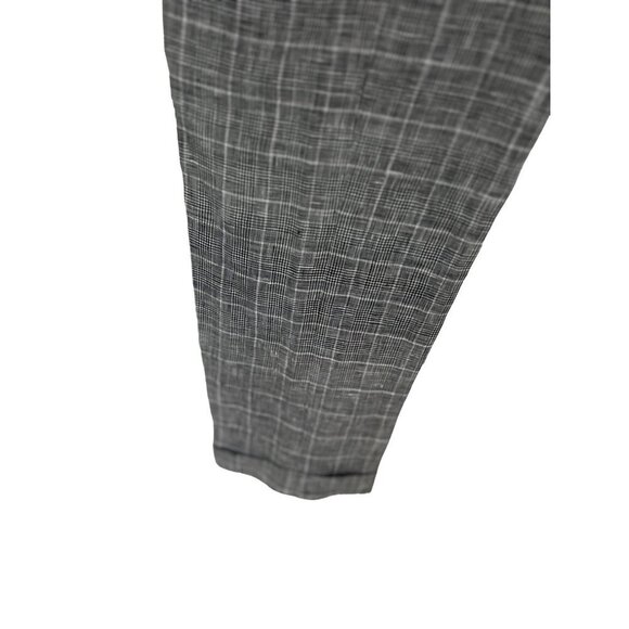 GIESSO Linen Trousers Pants Gray Tartan Checks Size 8 - Picture 11 of 14